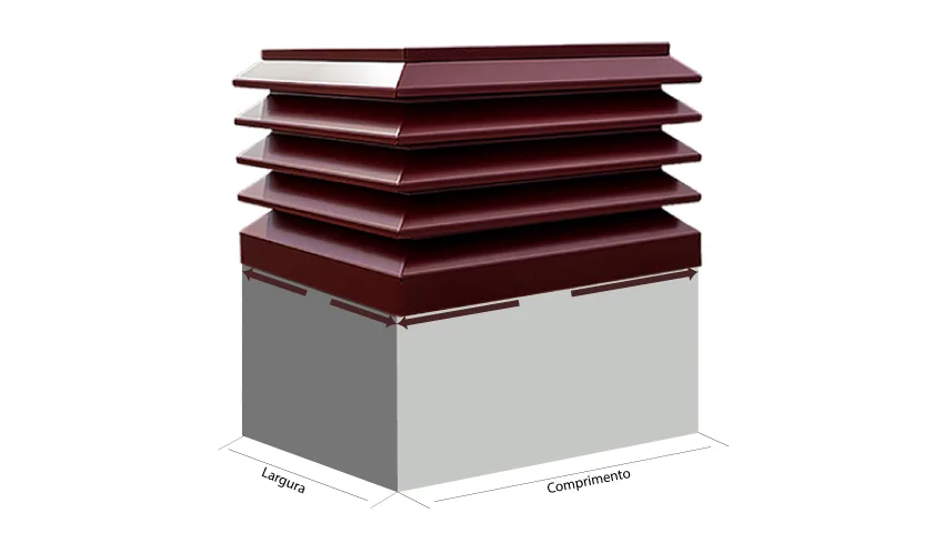 Chaminés em alumínio - Medidas do murete